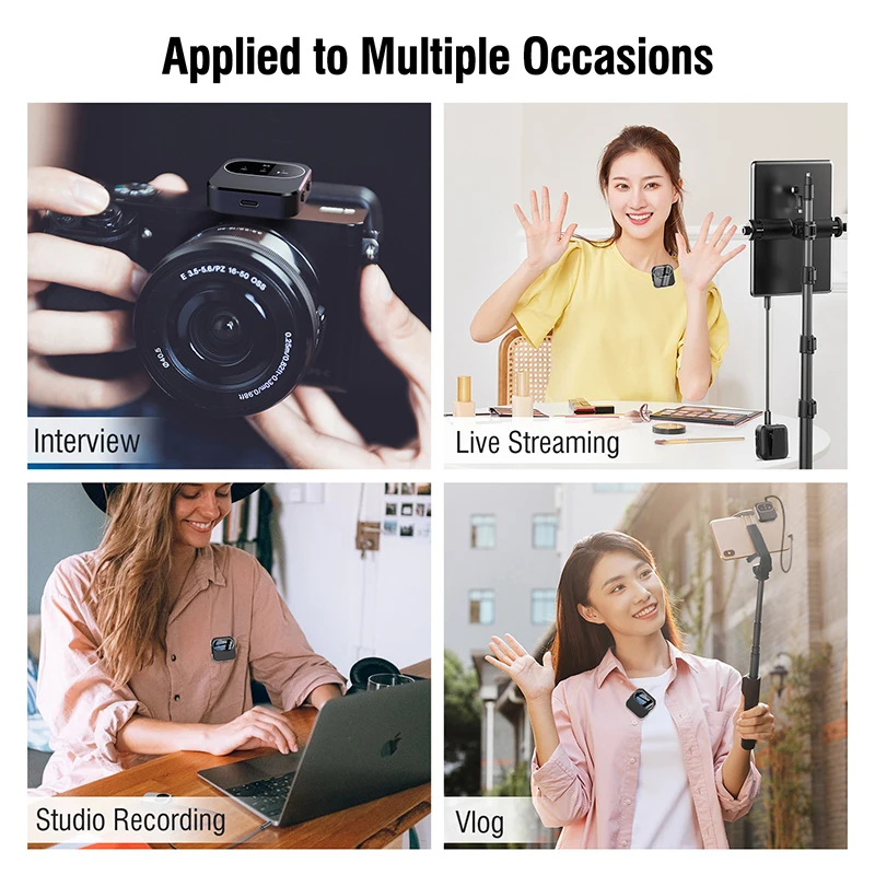 WONEW New Dsp system Noise Reduction Tiny Media Zoom Meeting Wireless Lavalier Microphone Kit with 3.5mm camera phone cable