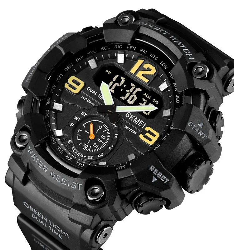 Продажа ручных наручных часов SKMEI 1637 relojes hombr al por mayor спортивные аналоговые цифровые кварцевые часы военные мужские