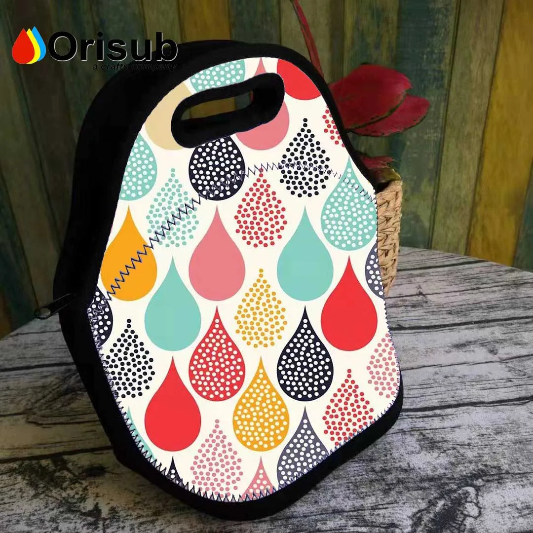 Sublimation neoprene lunch tote personalized lunch bag for printing
