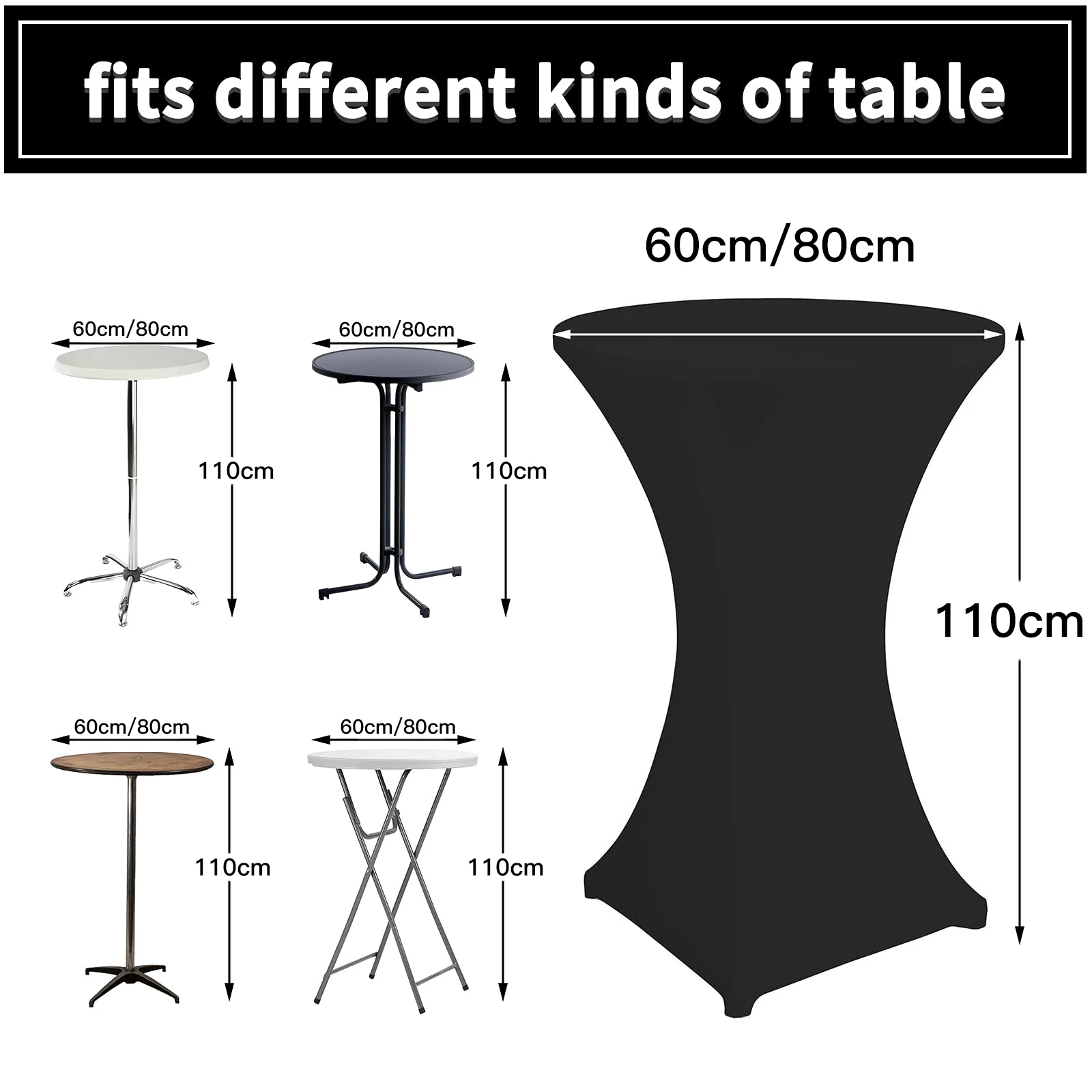 Круглая скатерть из полиэстера для барного стола, эластичные Чехлы, Коктейльные эластичные скатерти для свадьбы