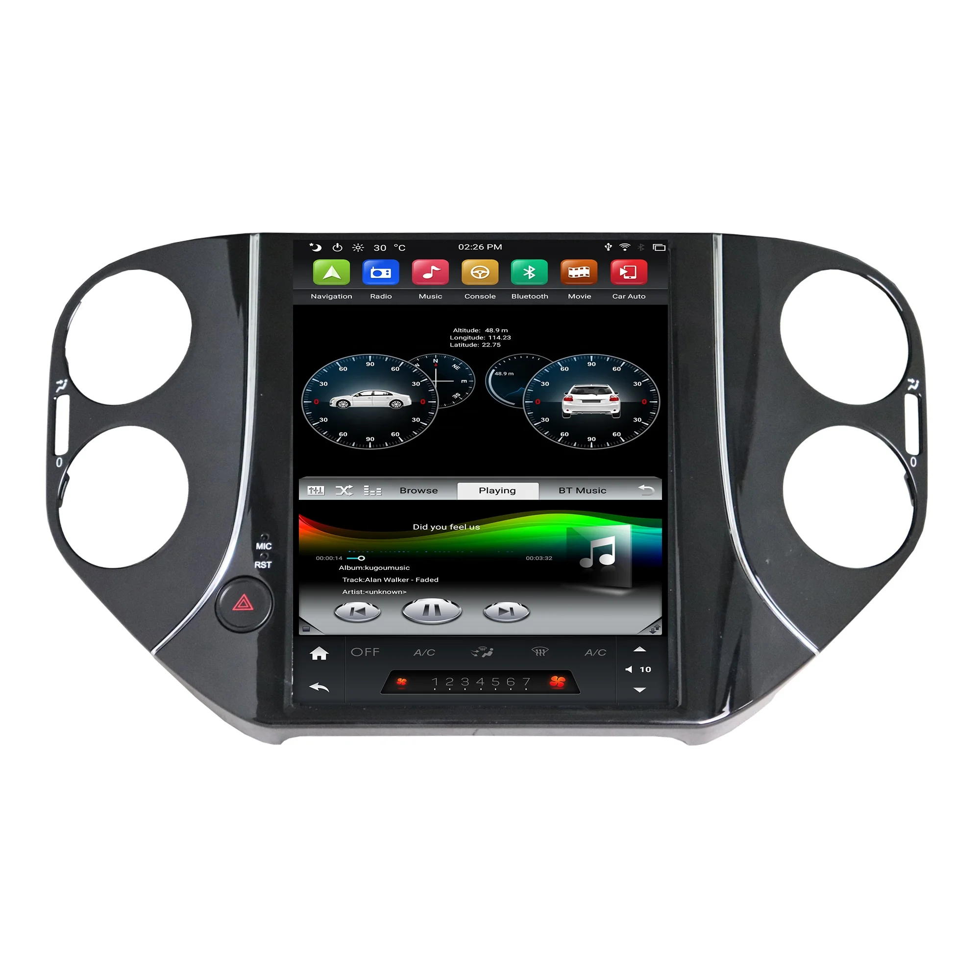 Klyde KD-97024 car tesla style radio touch screen PX6 64gb car dvd player for Tiguan 2010 2011 2012 2013 2014 2015 2016