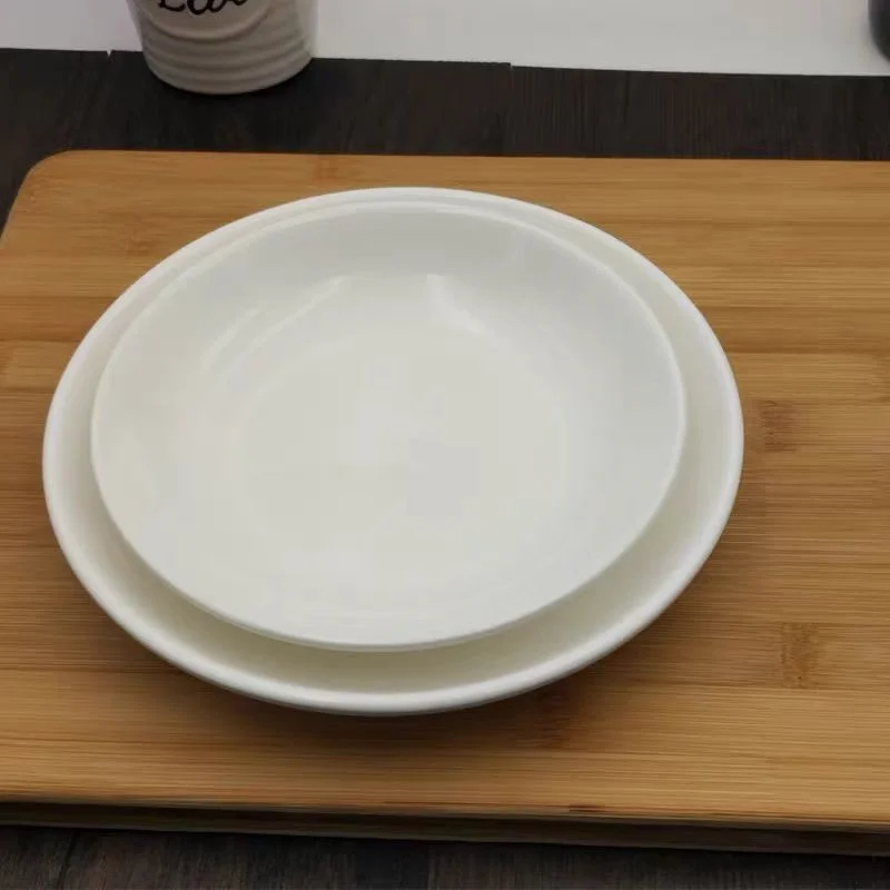 Small Pure White Household Ceramic Bone Spitting Dish 6-inch Peanut Round Dish That Can Be Put Into The Microwave Dishwasher