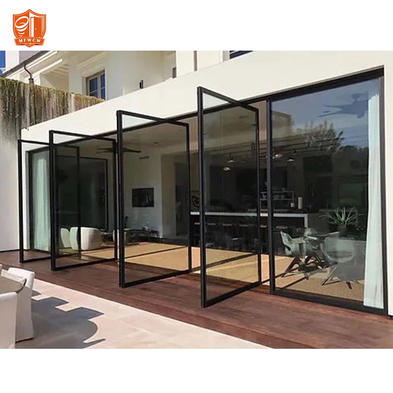 Aluminum Glass Pivot Door Interior office glass partition profiles Slim frame invisible hinged Pivot Door