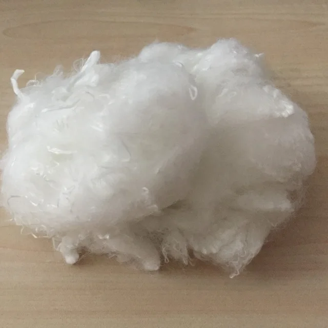 factory sell recycled polyester fibre 7dx64mm White Sofa Filling Material Polyester staple  Fiber 7D*64MM hcs