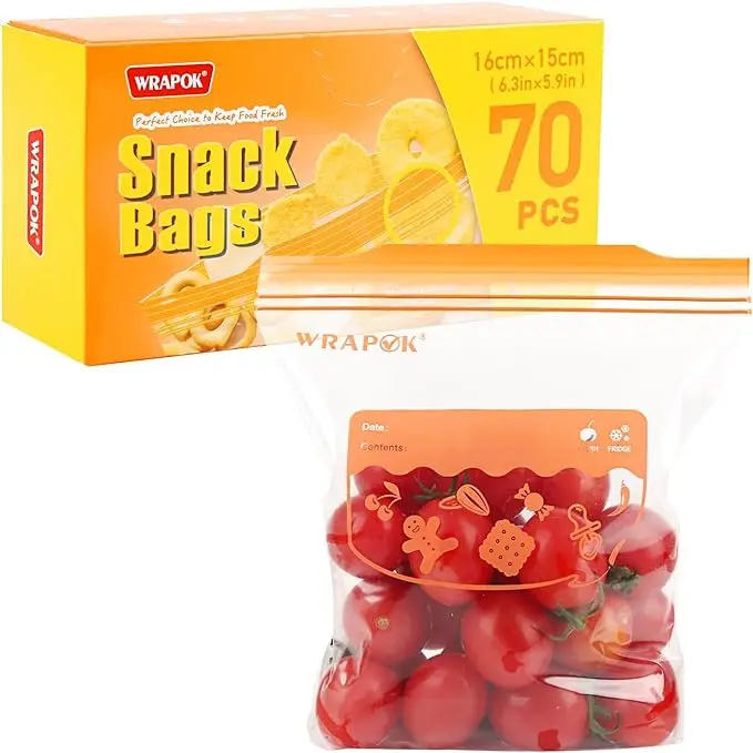 Plastic reuseable double seal transpert rice house size small compost potato kitchen tattoo food grade ziplock bagging pack