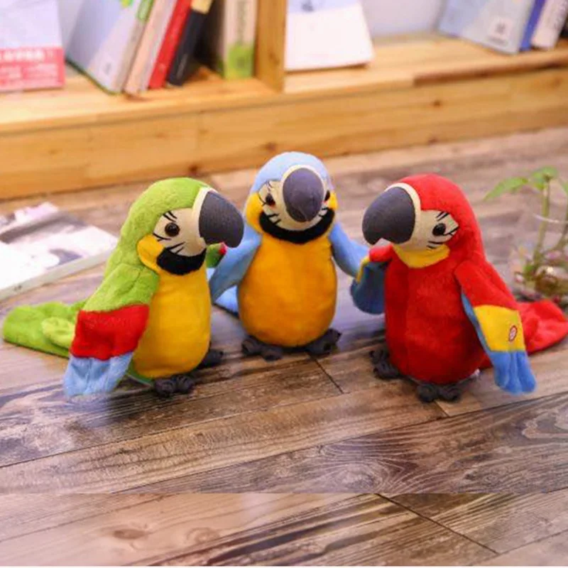 New creative talking parrot cute animal plush toy parrot electric plush doll