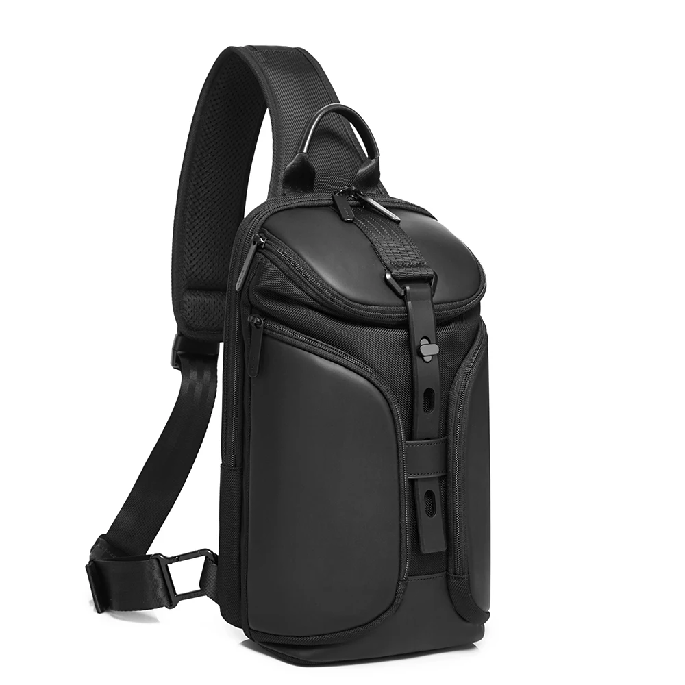 Factory wholesale trendy oem fashion anti theft men shoulder customized waterproof custom chest crossbody sling bag for men