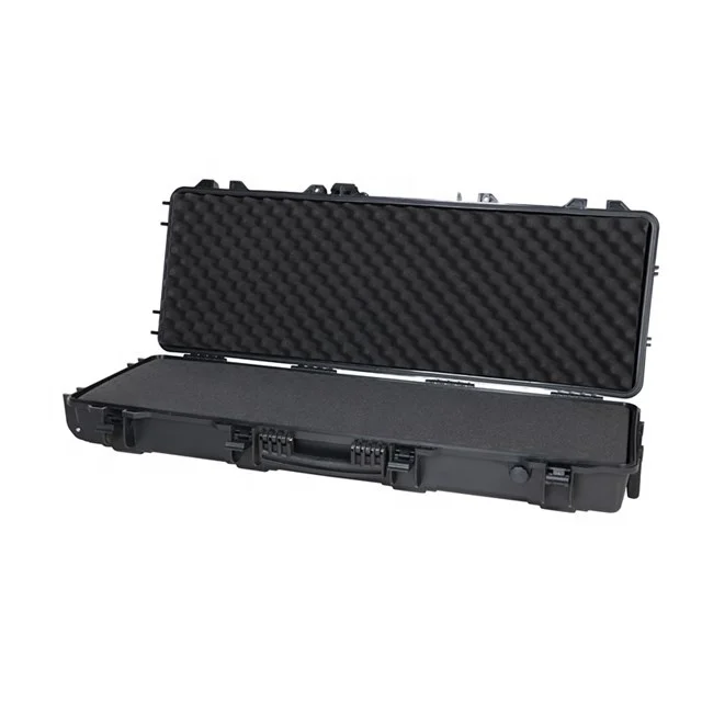 Heavy Duty Outdoor Hunting Travel Case Waterproof Long Plastic Hard Carry Gun Case with Foam Handle