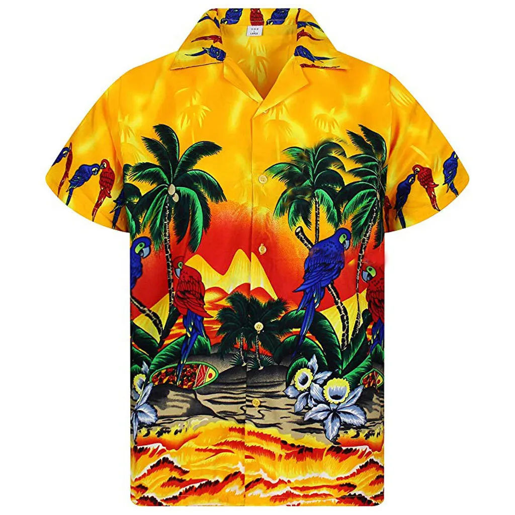 
Custom made sublimated collar shirt short sleeve Hawaiian shirt printed for men 