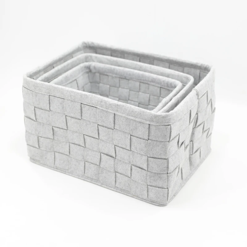 China Factory New Design Handmade Felt Foldable Storage Box