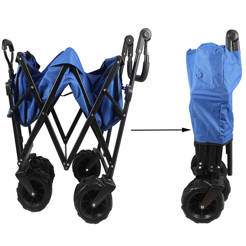 Factory OEM Custom Outdoor Steel Heavy Duty Folding Beach Wagon Cart