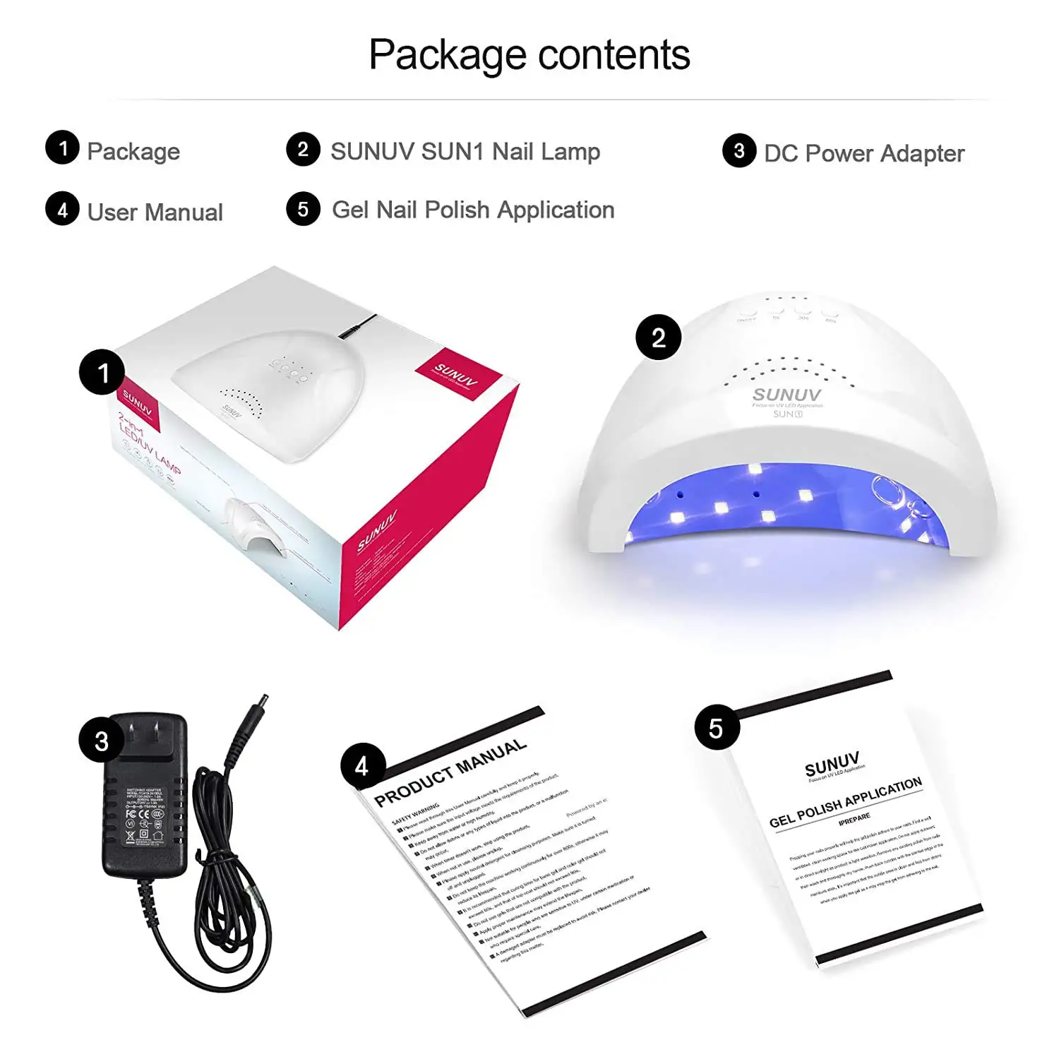 Hot UV LED Nail Lamp SUN Gel Nail Light for Nail Polish 48W UV Dryer with 3 Timers SUNone