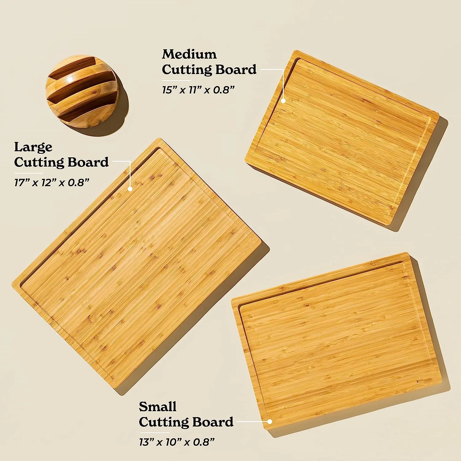 Large Bamboo Cutting Board Set Bracket for Kitchen Home Decor Wooden Cutting Board Set Wholesale Product