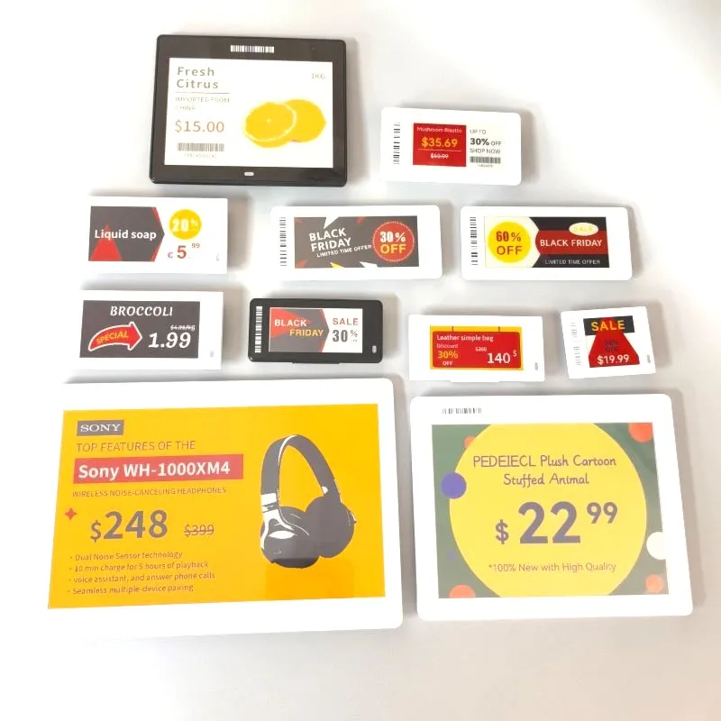 Highlight Big Size Digital Price Tag E-Paper Electronic Shelf Label Digital Price Tag ESL for Supermarket