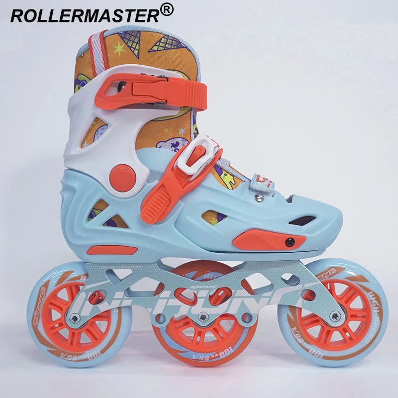 Роликовые коньки Rollermaster для детей и взрослых, регулируемые роликовые коньки с тремя большими колесами, четырехколесные коньки