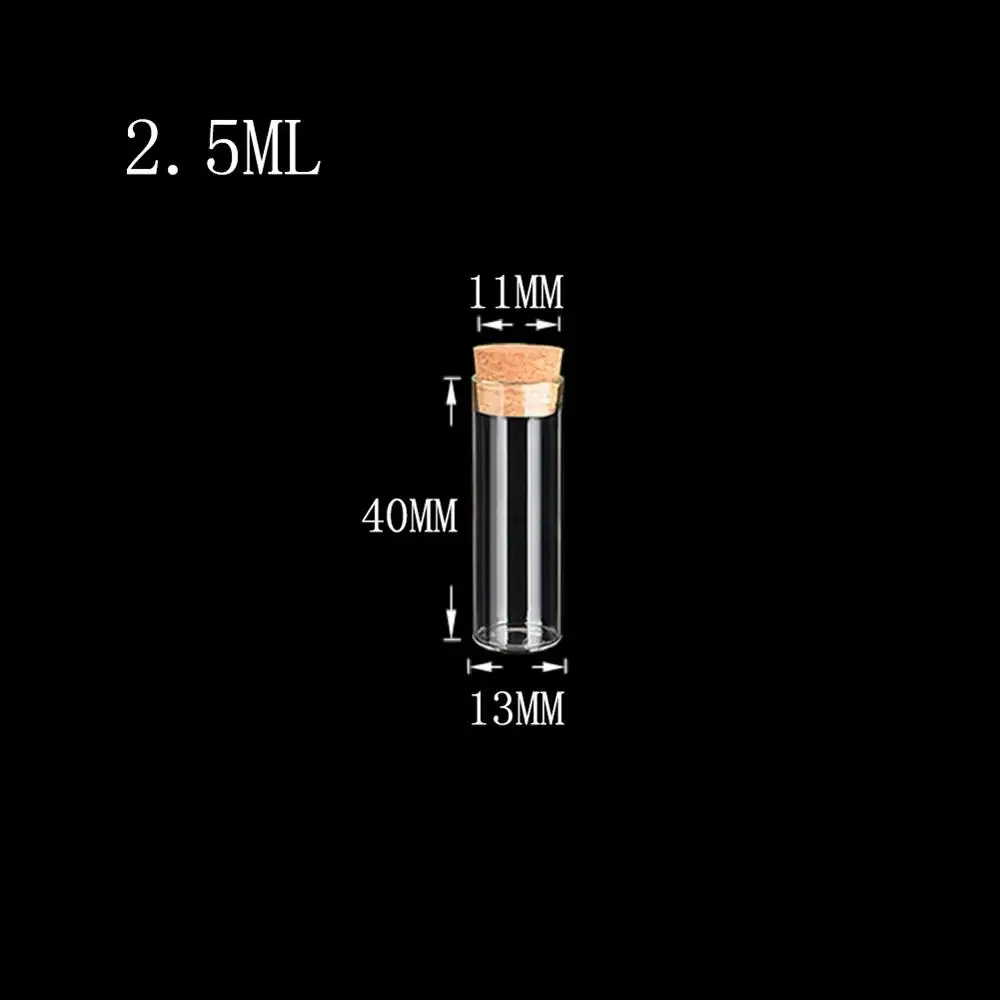 
2.5ml Small Glass Storage Bottle With Cork Stopper Display Spices Food Saffron Jars Container Transparent Vials Jars 