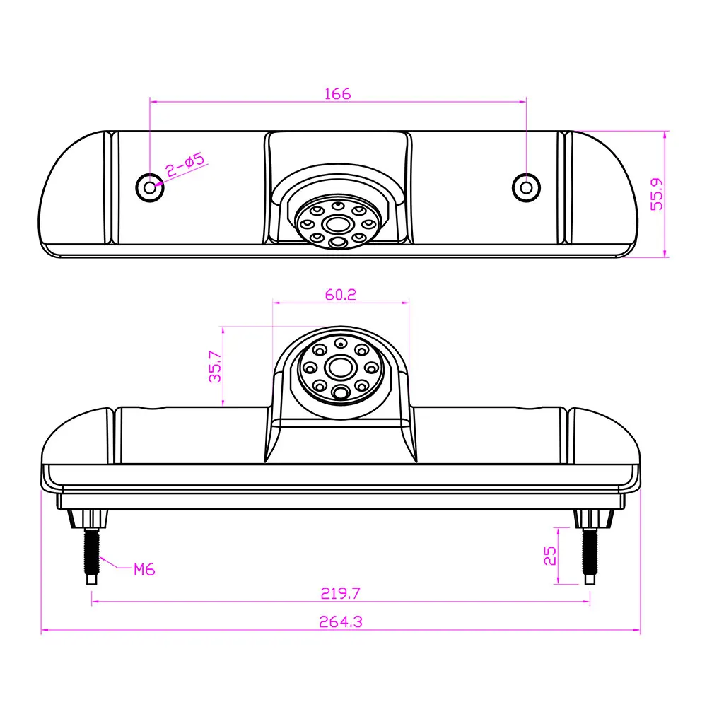 Fiat Ducato 06-15 Rear Reversing Camera Kit Integrated Brake Light camera