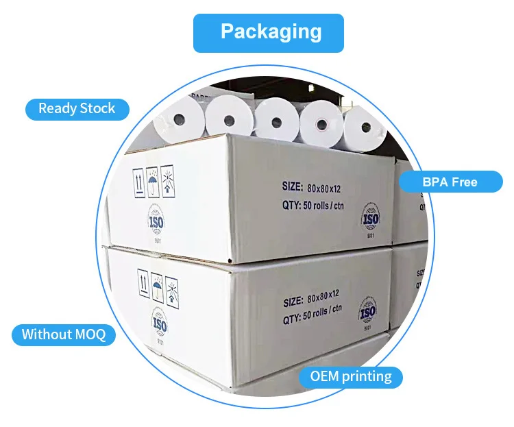 48gsm 55gsm Thermal Paper Roll 80 X 60 80x50 57x50mm For Cashier Receipt Pos Atm Bank Paper Roll