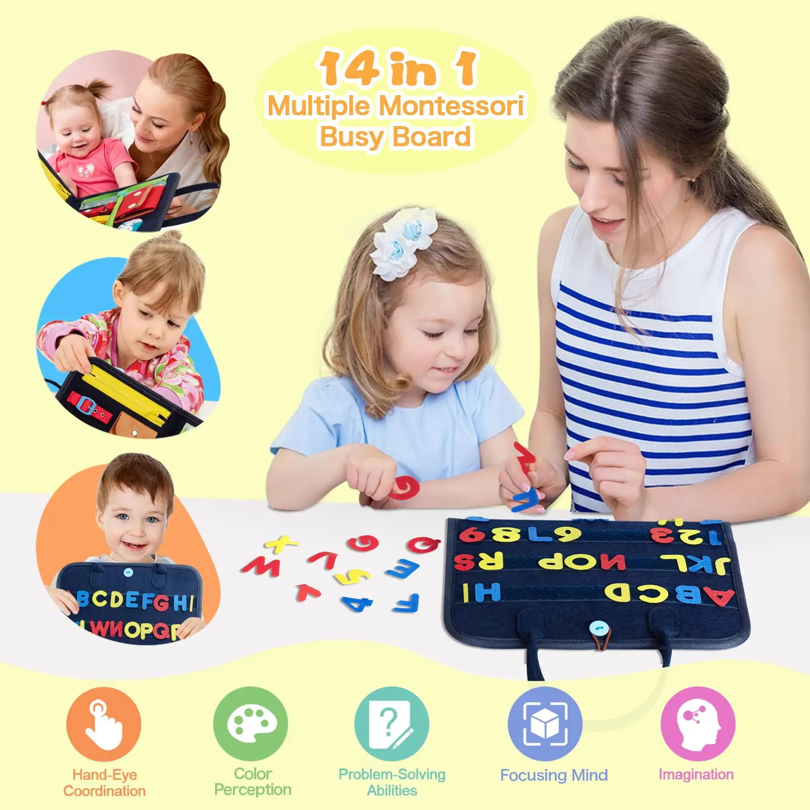 Hot Sale Educational Skill Book For Toddler Montessori Basic Skills Activity Baby Busy Board