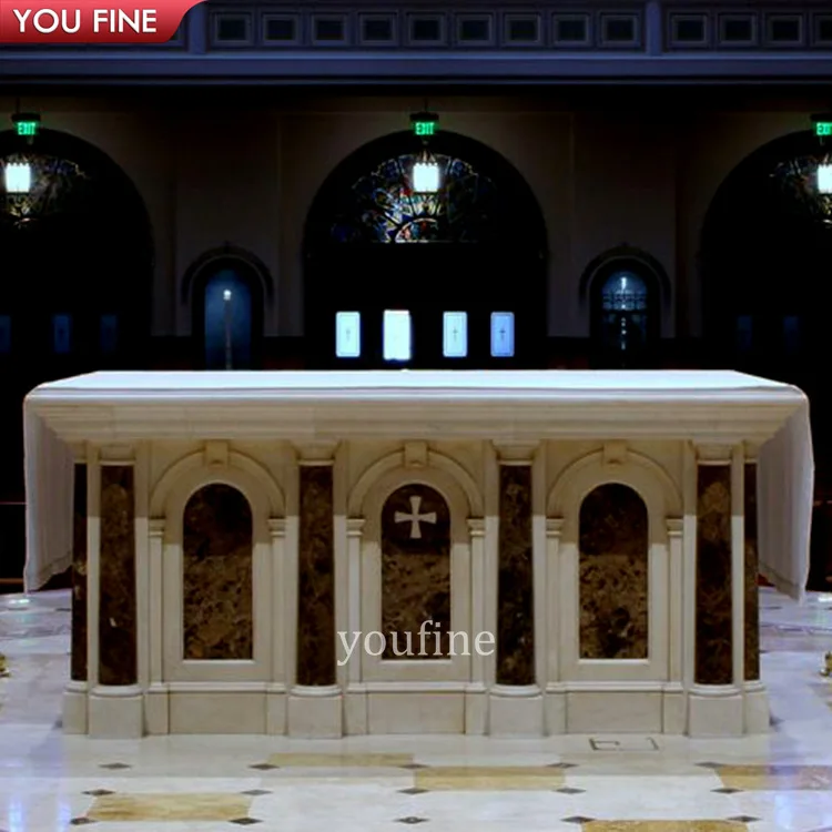Church White Marble Stone Altar of Sacrifice Table