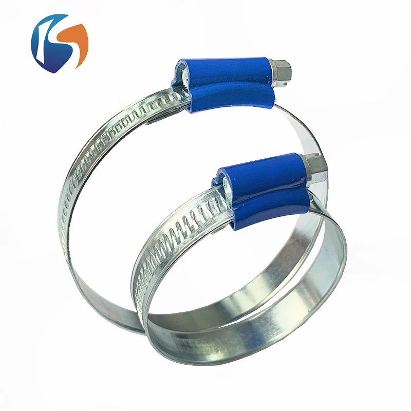 Tianjin Factory Customized Adjustable British Type Stainless Steel Blue Head Pipe Clamp with Good Price