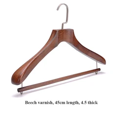 Smooth Surface Solid Wooden Suit Coat Hangers for Clothing with Swivel Hook
