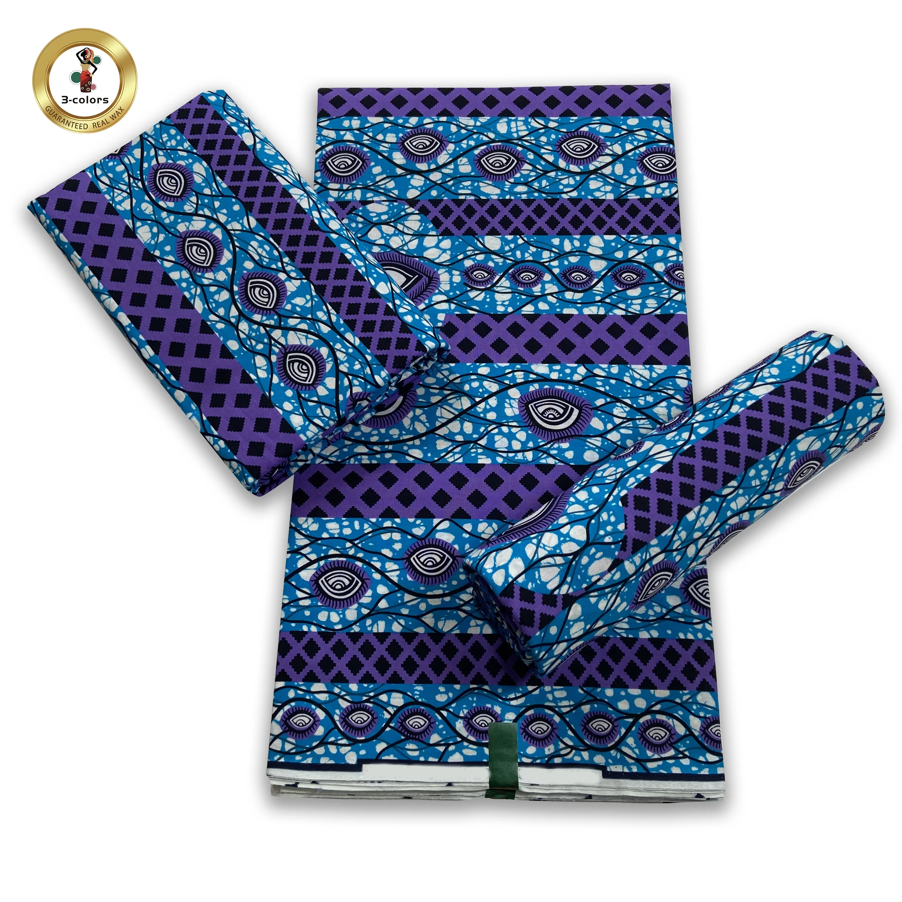 Manufacturer Cotton Printed African Ankara Fabric Labels Cotton Real Wax  For Dress