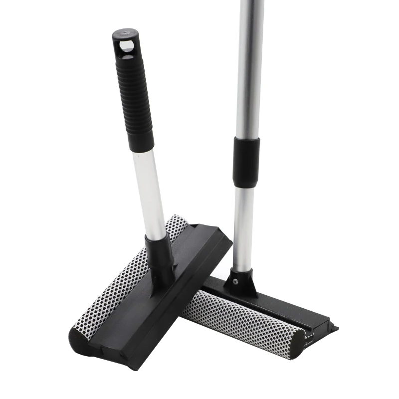 Multi-Use 2 in 1 Sponge Car High Window Cleaning Squeegee Cleaner with Long Extension Pole For Gas Station Glass Shower Outdoor