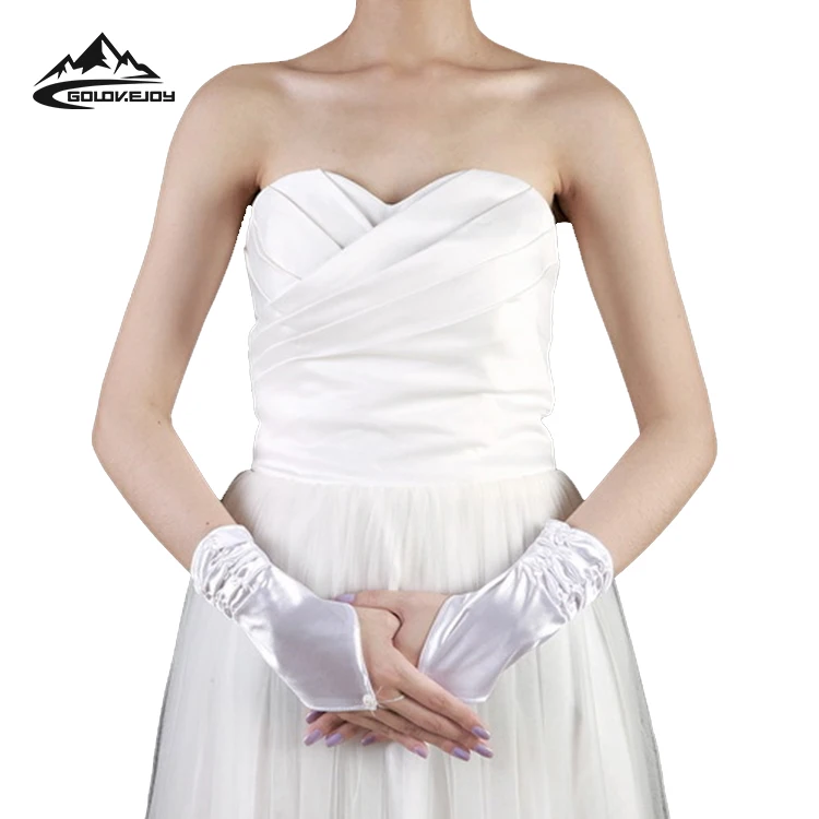 
GOLOVEJOY 192844 Long Fingerless Gloves For Bridal Wedding Accessories Banquet Gloves Sexy Wedding Etiquette Gloves 