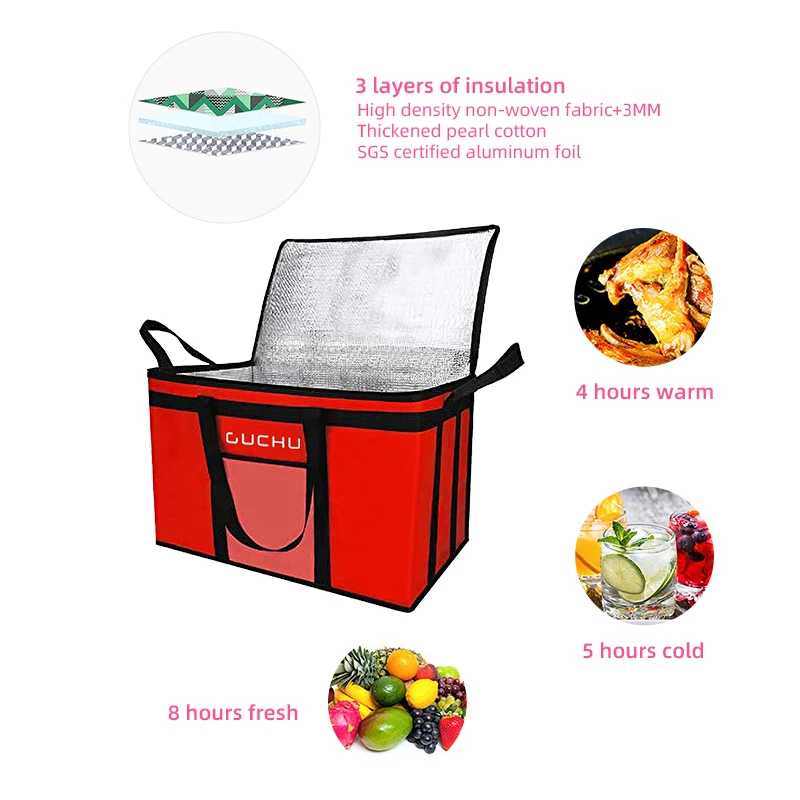 Hot Sale Cooler Bag Insulated Dual Compartment Lunch Bag With Soft Leakproof Liner And Reusable Aluminium Foil