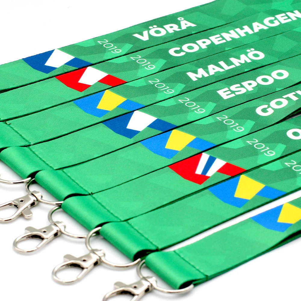 Manufacturers China Custom Design Your Own Heat Transfer Neck Strap Dye Sublimation Printed Medal Ribbon Lanyard