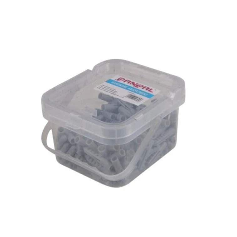 Hot Sale PP square barrel packed 8mm grey plastic wall achor wall plug