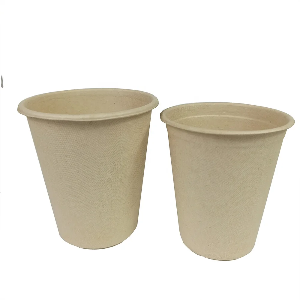 Disposable dinnerware sets Sugarcane bagasse double cup tray Biodegradable Packaging cup tray