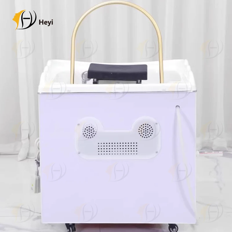 mobile therapy spa movable vertical shampoo basin hair wash ceramic shampoo sink for beauty salon equipment