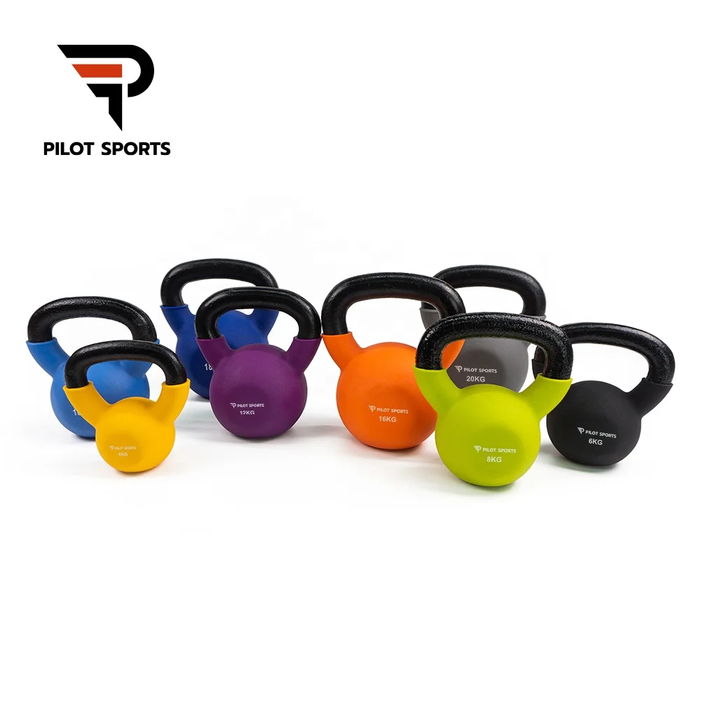 PILOT SPORTS Home Use Vinyl Dipping Kettlebell Gym Fitness Equipment PVC Colorful Kettlebell Ready To Ship Kettlebell