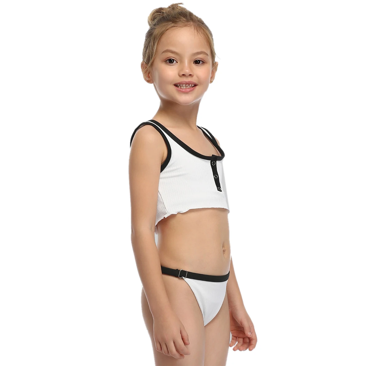 2021 Hot Selling 12 Year Old Children White Cute Swimsuit Kids Summer Sleeveless Swimwear for Baby Girl