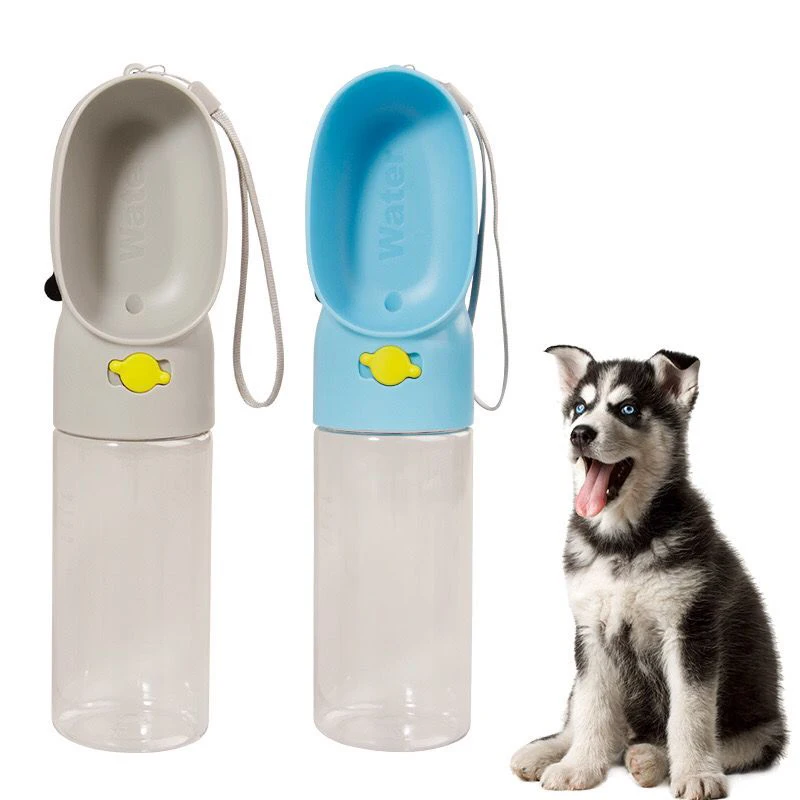Portable Plastic Travel Dispenser Water Dog Bottle Leak Proof 400ml Portable Dog Water Bottle