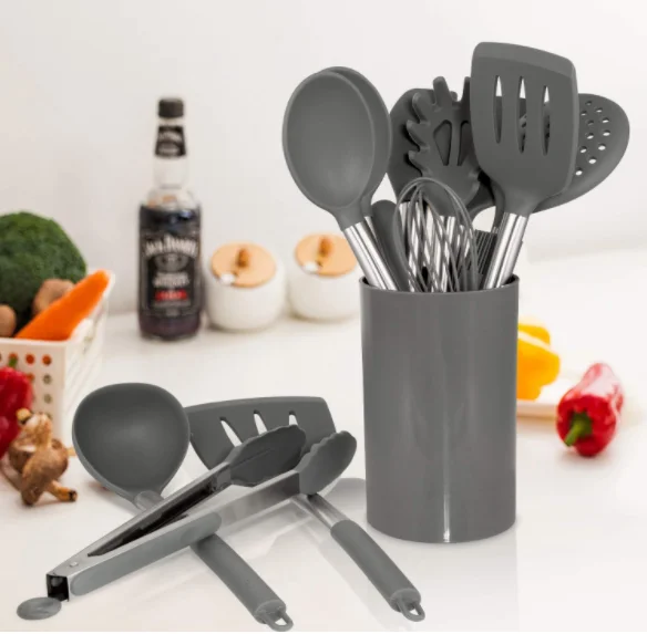 
14 pcs kitchenware set silicone utensils stainless steel handle 