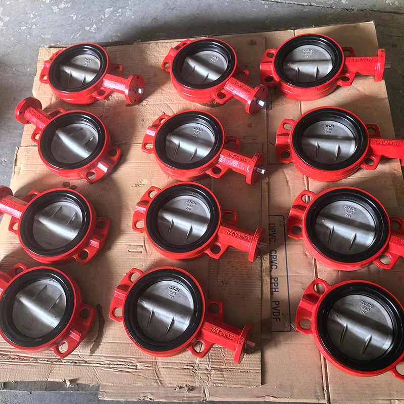 4 Inch Manual Wafer Lug Type Ductile Iron Nickel Plated Pinless Butterfly Valve with Handle Lever