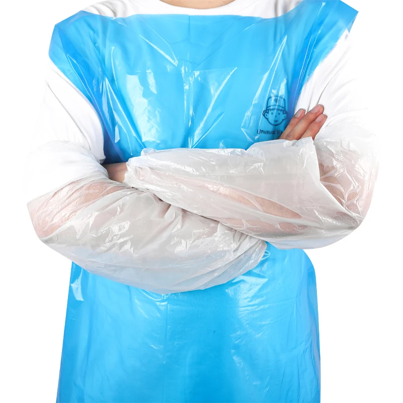 Soft Polyethylene Ldpe Plastic Arm Disposable Pe Sleeve Cover With Rubber Elastic Cuff