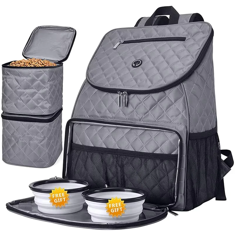 Airline Approved Weekend Travel Set Food Container Pet Dog Travel Bag With Multi-Function Pockets Pet supplies Backpacks