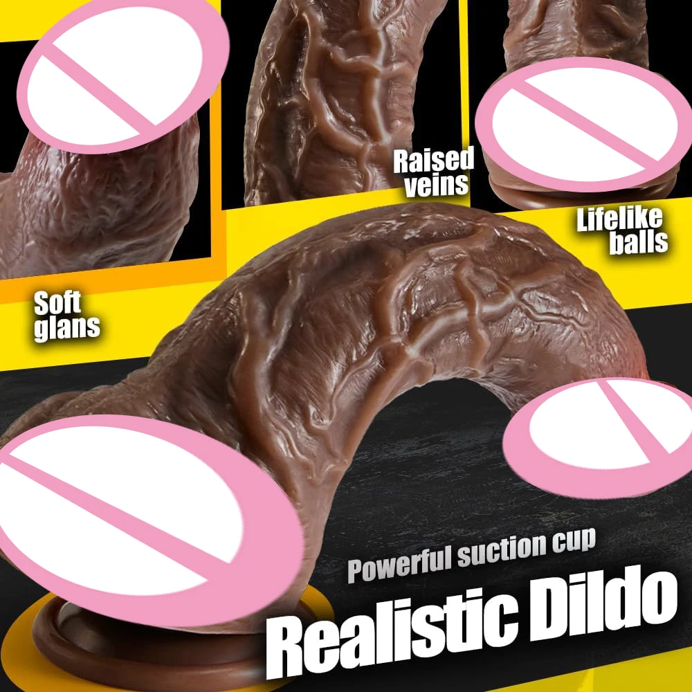 Huge Thick Dildo G-spot Stimulation Orgasm Curved Shaft Big Black Dildos Silicone Realistic Dildo Vagina Anal Sex Toys for Women