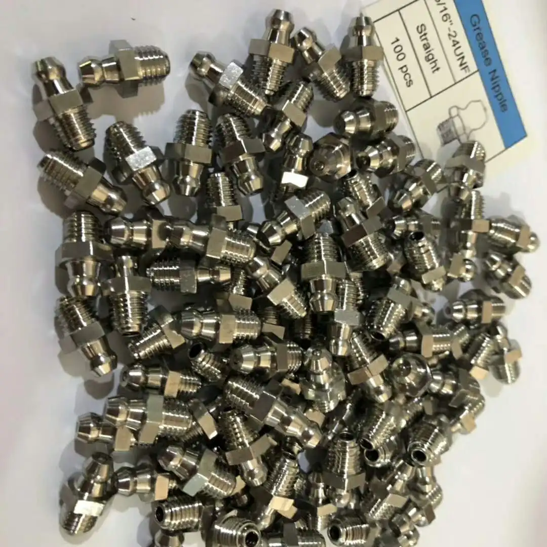 304 stainless steel M6 M8 M10 M12 M14 M16 M18 M20 Male Thread Steel Straight Oil Grease Nipples Fittings for Grease Gun Nozzles