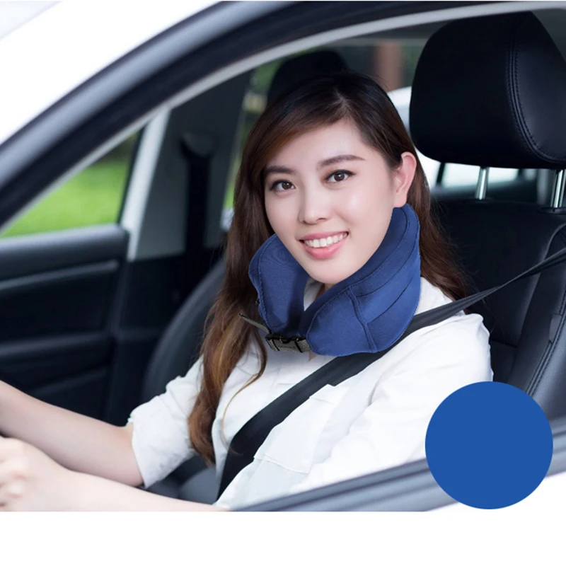 732#  Full Dark Blue Travel U Shape Airplane Travel Essentials Neck Pillow for jintongyuan