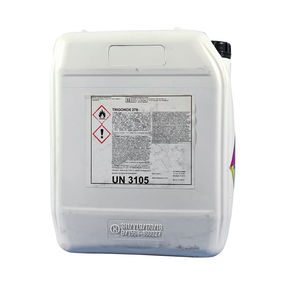 Trigonox 279 Mixture of acetylacetone peroxide and tert-butyl peroxybenzoate in solvents