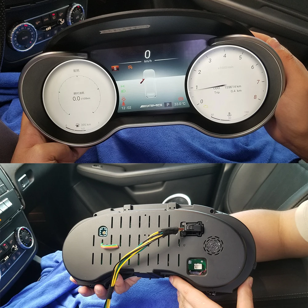 Car Digital Cluster Virtual Cockpit for Mercedes Benz GL ML Class 2005-2012 Odometer Player Dashboard Speed LCD Meter Screen