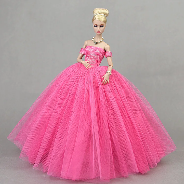 Wholesale New Elegant Multi Layers Wedding Lace Dress For Doll Luxury Floral 30cm Doll Dress Clothes Clothing 1/6 Dolls Accessor