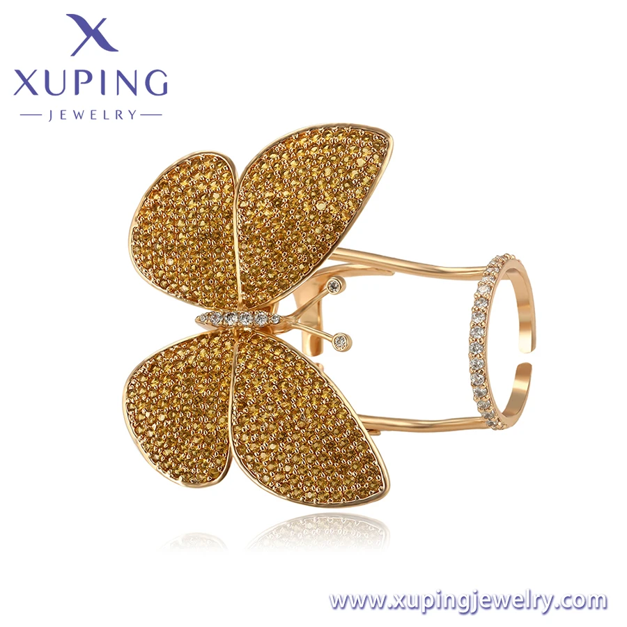14108 Xuping fashion 2021 Gold Plated Butterfly mariposa 18k Color Luxury Gift Rings for Lady