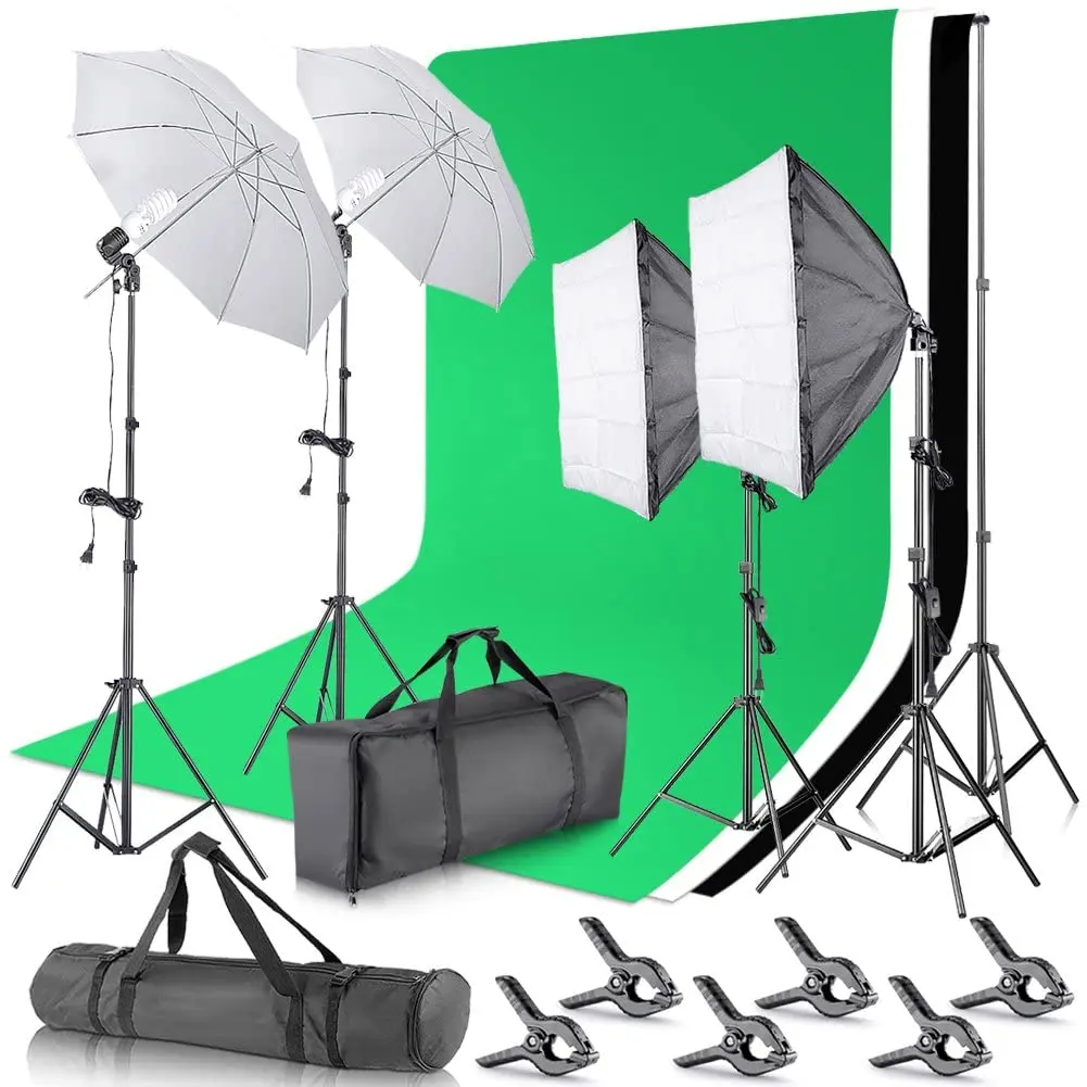 Backdrop Umbrella Softbox photo studio Light Kit