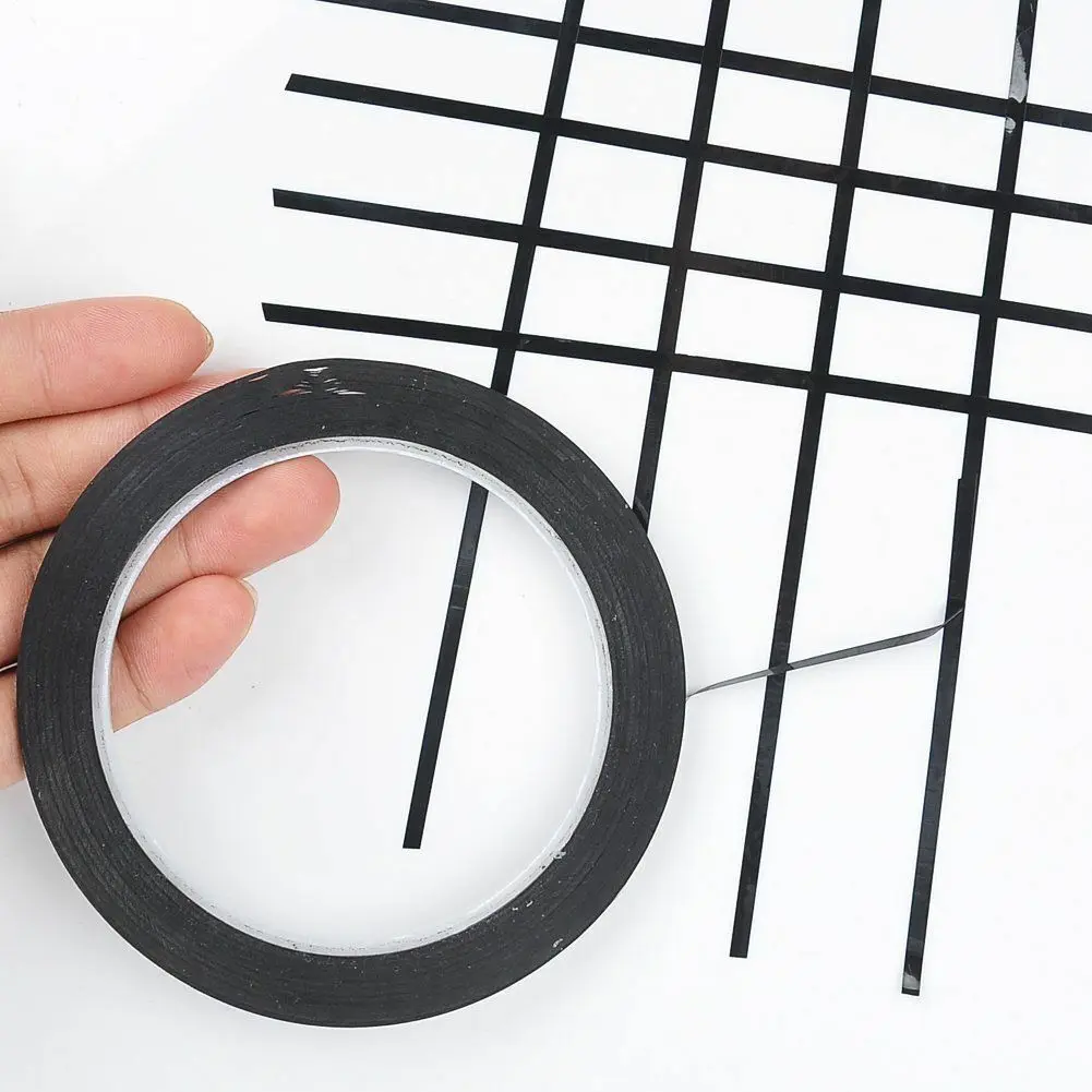 66m x 3mm Self Adhesive Whiteboard Grid Gridding Marking Tape Non Magnetic Black